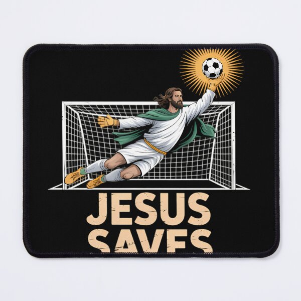 Item preview, Jesus Playing Soccer Funny Goalie Goalkeeper designed and sold by NicoletteLittel.