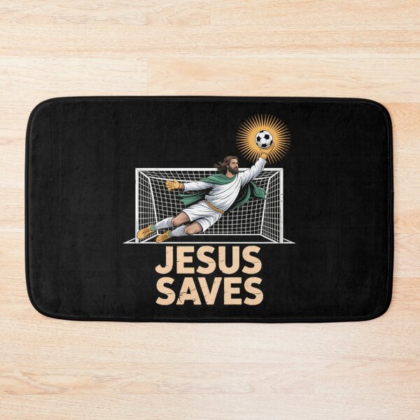 Item preview, Jesus Playing Soccer Funny Goalie Goalkeeper  designed and sold by NicoletteLittel.