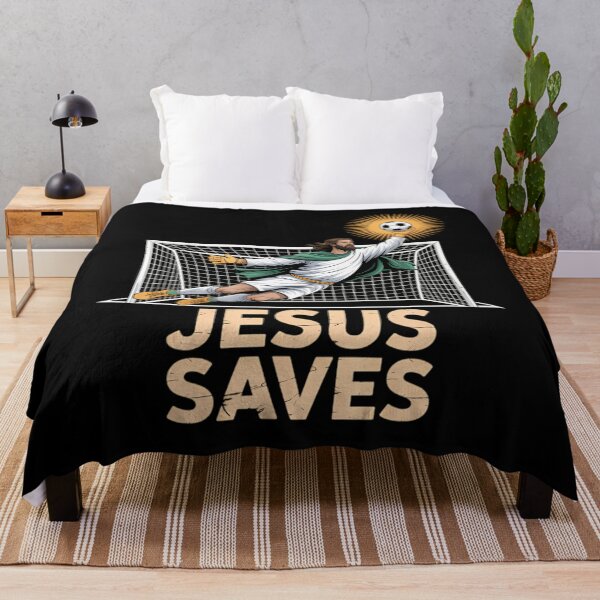 Item preview, Jesus Playing Soccer Funny Goalie Goalkeeper designed and sold by NicoletteLittel.