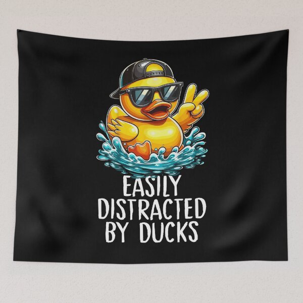Item preview, Easily Distracted by Ducks - Cool Duck with Sunglasses and Peace Sign designed and sold by LashondaGreen89.