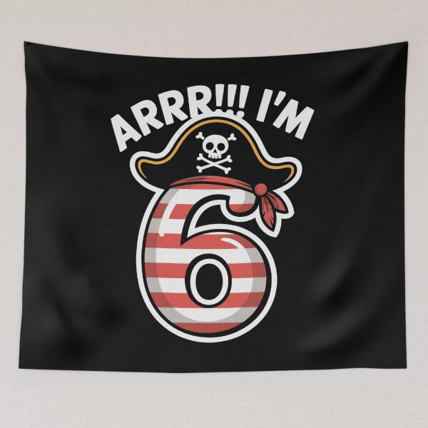 Item preview, Arrr I'M 6 Cool Pirate Theme 6Th Birthday Party designed and sold by Veroniadic.