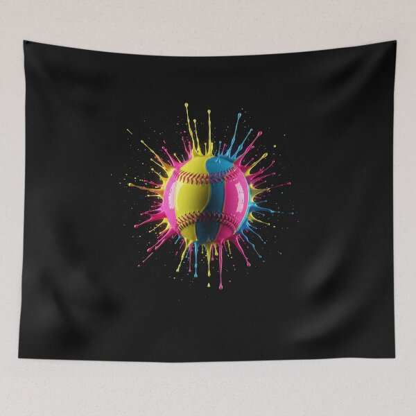 Item preview, Colorful Splash Baseball Ball Graffiti for Youth & Boys designed and sold by merlinnears.