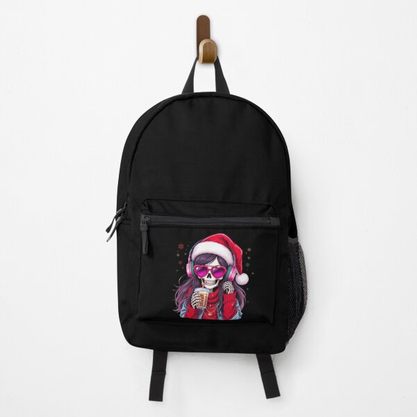 Item preview, Christmas Music Skeleton Girl | Cute Gothic Coffee & Music Holiday Art designed and sold by ColorSplash123.