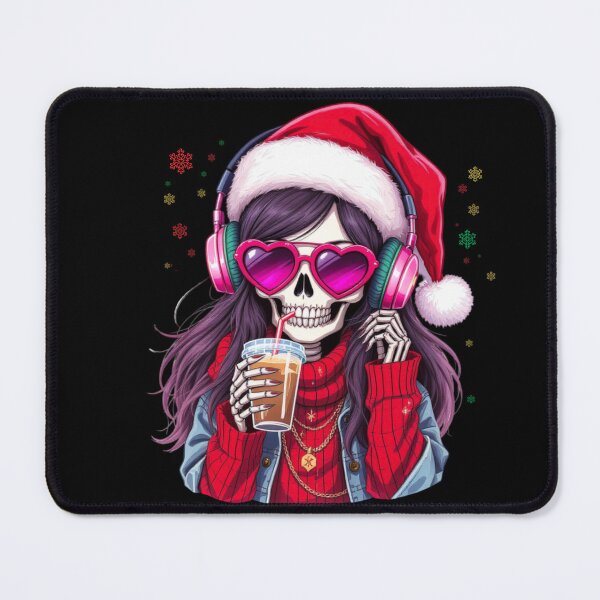 Item preview, Christmas Music Skeleton Girl | Cute Gothic Coffee & Music Holiday Art designed and sold by ColorSplash123.