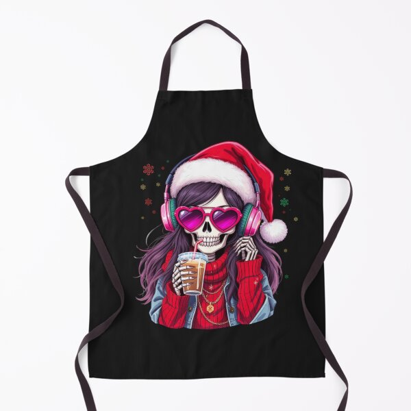 Item preview, Christmas Music Skeleton Girl | Cute Gothic Coffee & Music Holiday Art designed and sold by ColorSplash123.