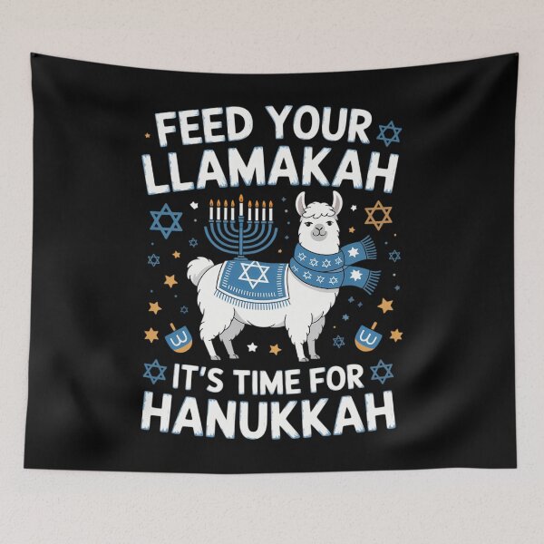 Item preview, Feed Your Llamakah It's Time For Hanukkah Llama Chanukah designed and sold by ValerieRodrigue.