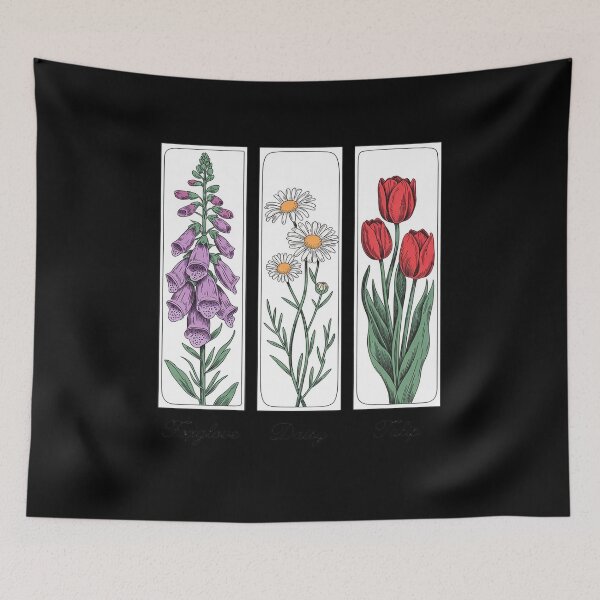 Item preview, Foxglove Daisy Tulip Floral designed and sold by petrichorsworld.