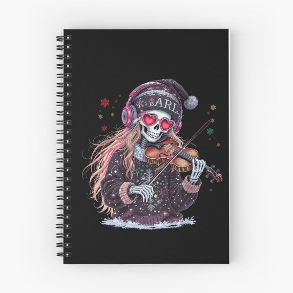 Item preview, Piano Skeleton Girl with Festive Coffee | Cute Gothic Christmas Music Art designed and sold by ColorSplash123.
