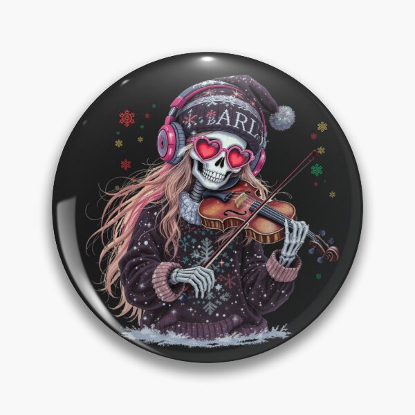 Item preview, Piano Skeleton Girl with Festive Coffee | Cute Gothic Christmas Music Art designed and sold by ColorSplash123.