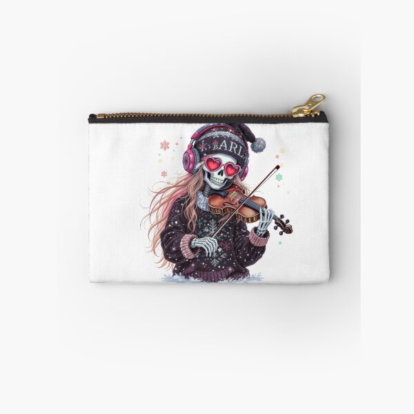 Item preview, Piano Skeleton Girl with Festive Coffee | Cute Gothic Christmas Music Art designed and sold by ColorSplash123.