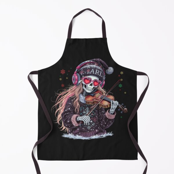 Item preview, Piano Skeleton Girl with Festive Coffee | Cute Gothic Christmas Music Art designed and sold by ColorSplash123.