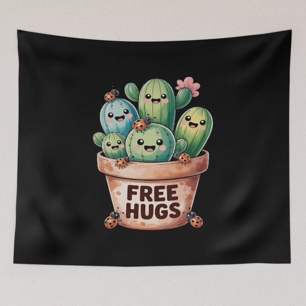 Item preview, Free Cactus hugs Cute cactus present Friendly designed and sold by petrichorsworld.