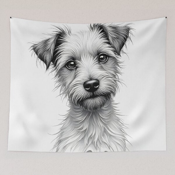 Item preview, Gorgeous Pencil Sketch of a Terrier designed and sold by Huskyyy Designs.