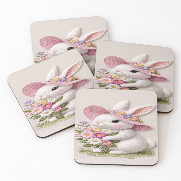 Item preview, Embroidery hand work design of cute rabbit 2 designed and sold by DinsignStudio.