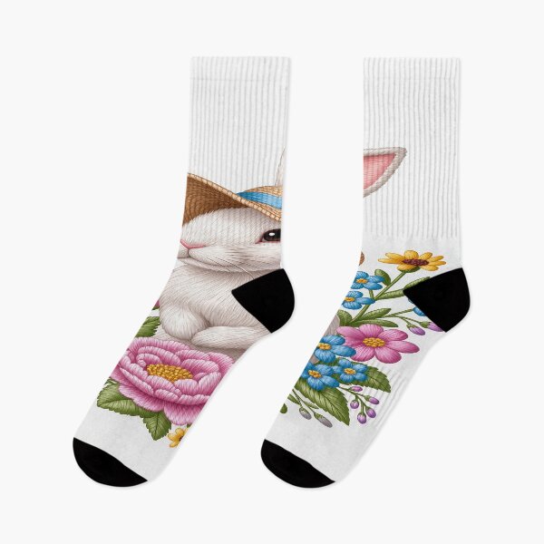 Artikelvorschau, Handgesticktes Design eines niedlichen Kaninchens 4 entworfen und verkauft von DinsignStudio.