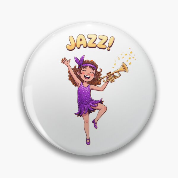Item preview, Joyful Jazz Dancer Girl in Sparkly Purple Dress Illustration designed and sold by DroolWorthyUS.