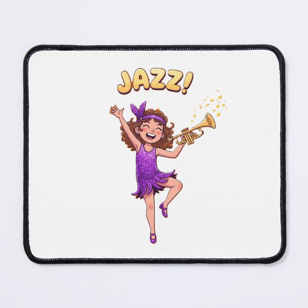 Item preview, Joyful Jazz Dancer Girl in Sparkly Purple Dress Illustration designed and sold by DroolWorthyUS.
