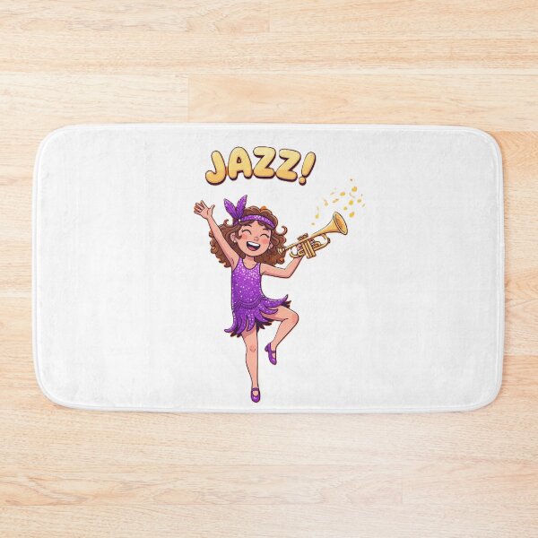 Item preview, Joyful Jazz Dancer Girl in Sparkly Purple Dress Illustration designed and sold by DroolWorthyUS.
