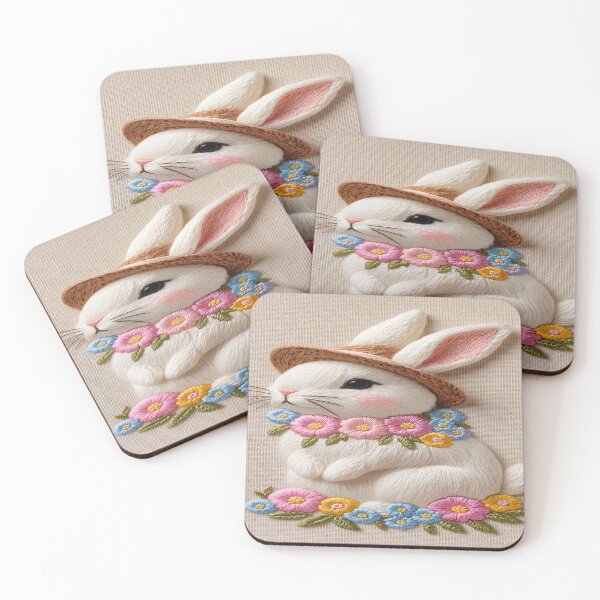 Item preview, Embroidery hand work design of cute rabbit designed and sold by DinsignStudio.