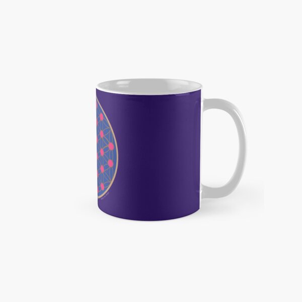 Fleur de vie bleue et fushia Mug classique