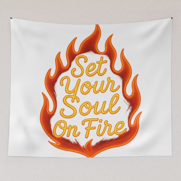Item preview, Set Your Soul On Fire | Motivational Neon Flame Typography by GlowAI Designs designed and sold by GlowAIDesigns.