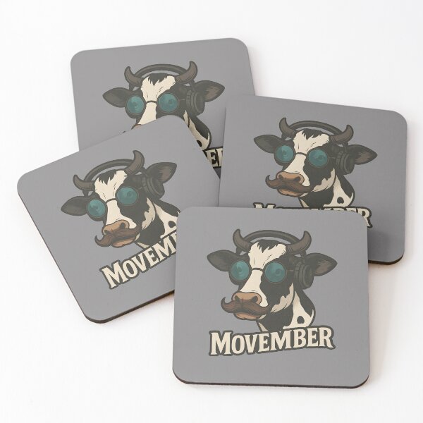 Item preview, Hipster Cow with Mustache, Headphones & Sunglasses – “Movember” Support Art designed and sold by shmupod.