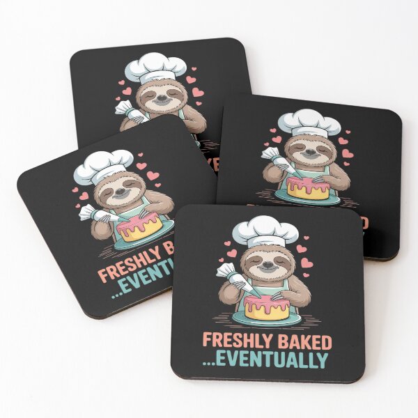 Item preview, Freshly Baked... Eventually Sloth Chef Baking Humor designed and sold by KingsLife1994.