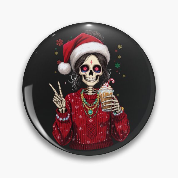 Item preview, Christmas Coffee Queen Skeleton | Cute Gothic Holiday Coffee Art designed and sold by ColorSplash123.