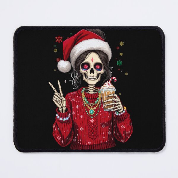 Item preview, Christmas Coffee Queen Skeleton | Cute Gothic Holiday Coffee Art designed and sold by ColorSplash123.