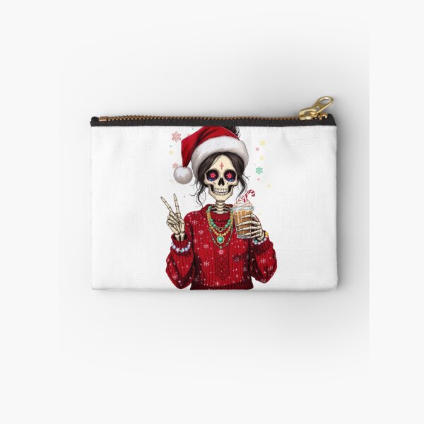 Item preview, Christmas Coffee Queen Skeleton | Cute Gothic Holiday Coffee Art designed and sold by ColorSplash123.
