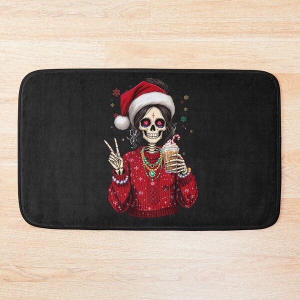 Item preview, Christmas Coffee Queen Skeleton | Cute Gothic Holiday Coffee Art designed and sold by ColorSplash123.