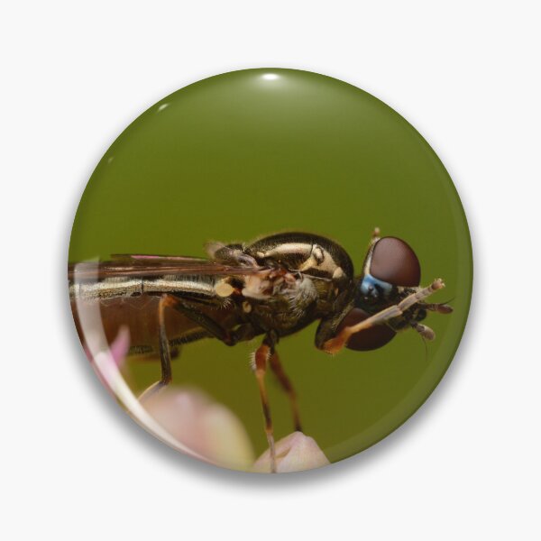 Item preview, Macro of hoverfly on flower bud – close-up insect photography designed and sold by Goiko7Margarita.