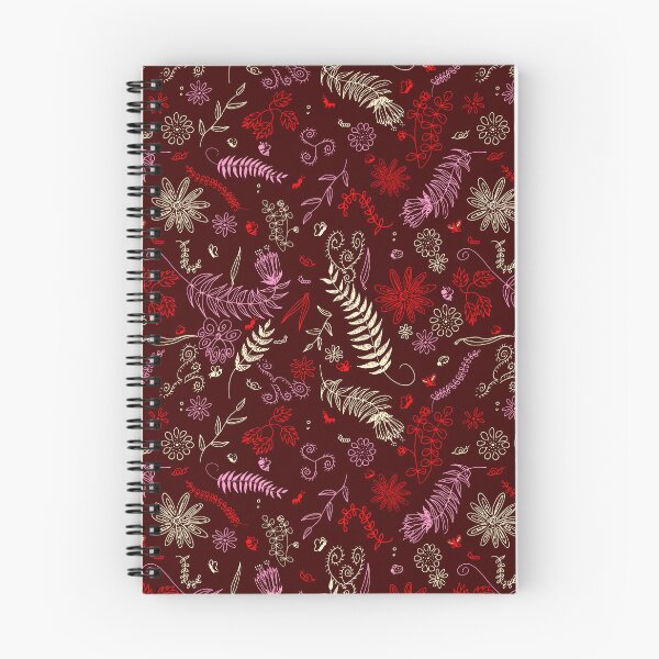 Item preview, Red and Pink Botanical Floral Pattern – Hand-Drawn Leaves and Flowers Design designed and sold by by Mònica Roca.