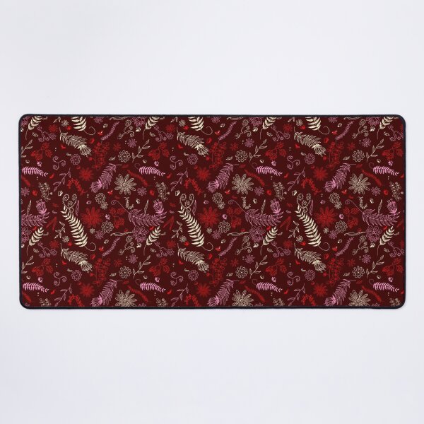 Item preview, Red and Pink Botanical Floral Pattern – Hand-Drawn Leaves and Flowers Design designed and sold by by Mònica Roca.