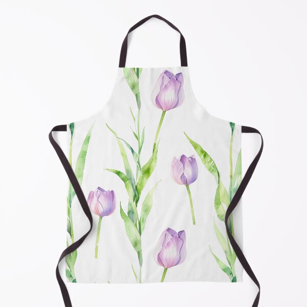 Item preview, Watercolor Tulips Pattern With Purple Blooms And Green Stems designed and sold by CoolPixels.