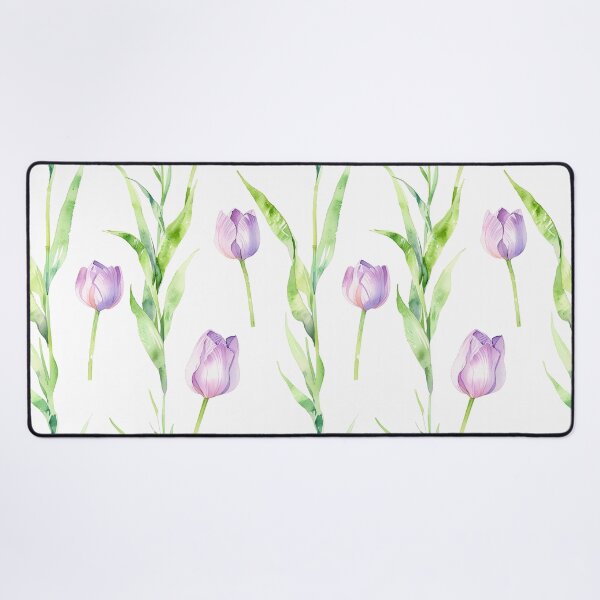 Item preview, Watercolor Tulips Pattern With Purple Blooms And Green Stems designed and sold by CoolPixels.