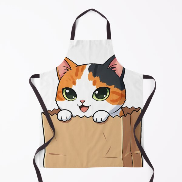 Item preview, Kawaii Cat Peeking - Funny Paper Bag Feline designed and sold by meesub.