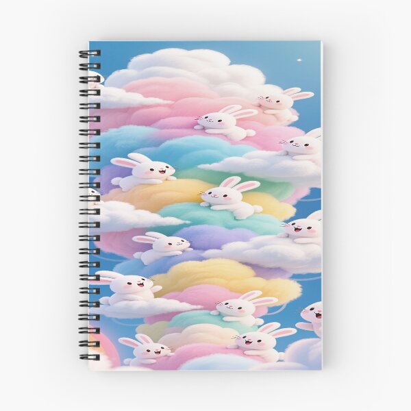 Item preview, Pastel-colored bunnie with colorful clouds 4 designed and sold by DinsignStudio.