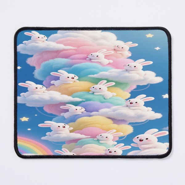 Item preview, Pastel-colored bunnie with colorful clouds 4 designed and sold by DinsignStudio.