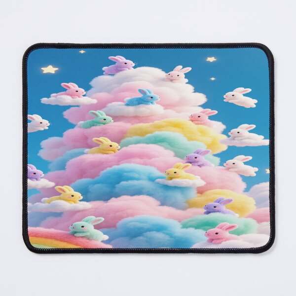 Item preview, Pastel-colored bunnie with colorful clouds 2 designed and sold by DinsignStudio.