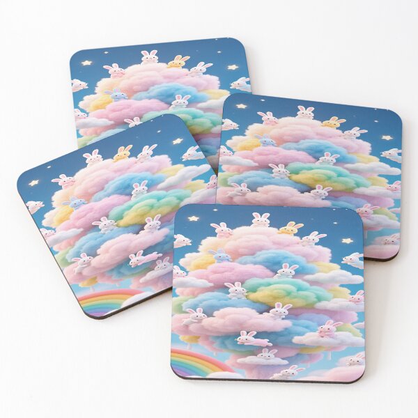 Item preview, Pastel-colored bunnie with colorful clouds 3   designed and sold by DinsignStudio.
