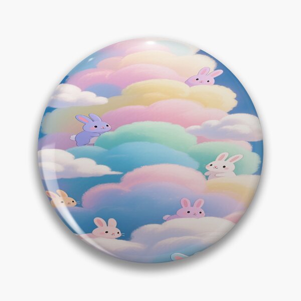 Item preview, Pastel-colored bunnie with colorful clouds   designed and sold by DinsignStudio.