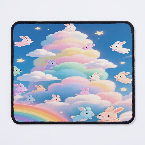 Item preview, Pastel-colored bunnie with colorful clouds   designed and sold by DinsignStudio.