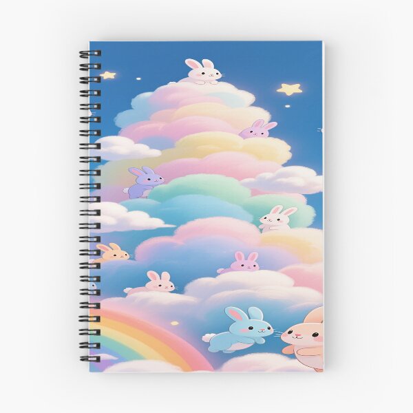 Item preview, Pastel-colored bunnie with colorful clouds   designed and sold by DinsignStudio.