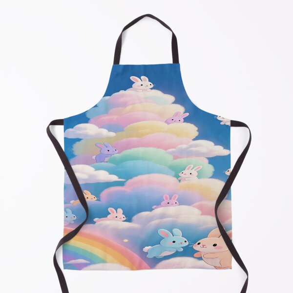 Item preview, Pastel-colored bunnie with colorful clouds designed and sold by DinsignStudio.
