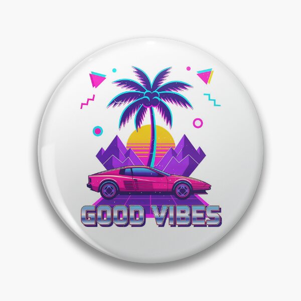 Item preview, Coche Synthwave retro de los 80 con "buenas vibras" designed and sold by griez.