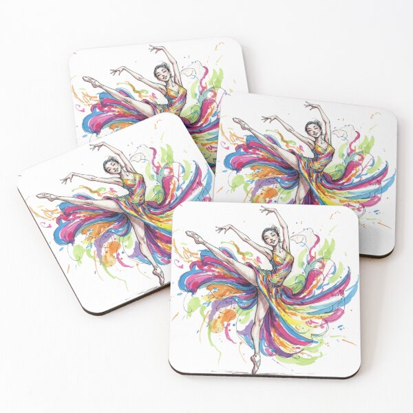 Item preview, Colorful Ballet Dancer Watercolor Illustration designed and sold by DroolWorthyUS.