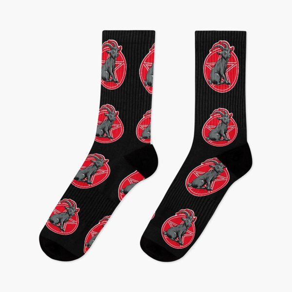 Item preview, Cozy Dark Goat with Red Pentagram — Cute Gothic Occult Design designed and sold by SleekLineSketches.