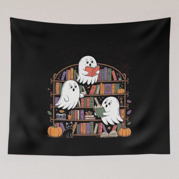 Item preview, Halloween Bookshelf Halloween Bookshelf Reading Books Tops  designed and sold by HuValverdeArt.