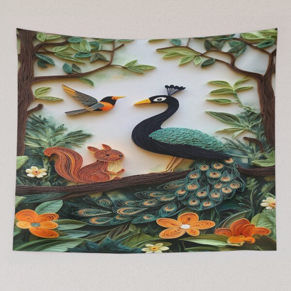 Item preview, Peacock artistic paper quilling 3 designed and sold by DinsignStudio.